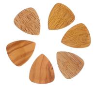 HANABASS 6pcs Multipurpose Guitar Picks Wooden Plectrum Set Exquisitely Crafted High Wear Resistance Black Walnut Olive Golden Sandalwood for Guitar Playing Random Color