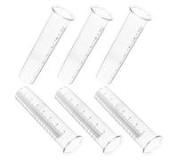 HANABASS 6pcs Plastic Rain Gauge Tube Replacement with Reinforced Base and Scale, Lightweight Sturdy Cylinder for Farm Irrigation Planning and Scientific Field Surveys Outdoor Use