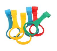 HANABASS 6pcs Playpen Pull up Rings Handles Plastic Linking Rings for Playset for Toddlers to Stand and Play Crib