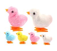 HANABASS 6Pcs Plush Wind Up Chickens Clockwork Jumping for Fun Party Favors Chick Model for Home Decoration and Hands Skill Development
