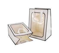 HANABASS 6Pcs Portable Window Tote Bags with Handles, White Small 18X13X25Cm Medium 20X16X30Cm Wrapping Storage Bags for Valentine’S Day and Festival Packaging