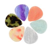 HANABASS 6pcs Resin Guitar Picks with Distinct Color Coding for Electric Acoustic Bass Guitars Lightweight Thumb Plectrums for Fast Picking Precision and Versatile Technique Identification