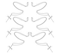 HANABASS 6pcs Stainless Steel Cross Pendant Necklace Set for Men and Boys, Silver Religious Jewelry Nail Design, Cool Chain Necklace Suitable for Prayer and Sports Fans