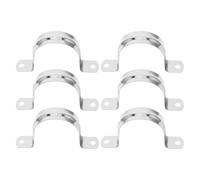 HANABASS 6pcs Stainless Steel U-Shaped Pipe Clamp with Adjustable Fit and Smooth Burr-Free Interior for Brake Lines and Water Pipes in Mechanical Installations and Industrial Environments