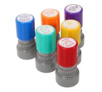 HANABASS 6pcs Teacher Stamps Self Inking Homework Reward Stamps for Elementary Junior High Motivational Classroom Seals for Teachers Portable Comment