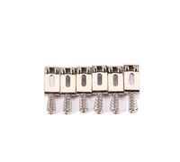 HANABASS 6Pcs Tremolo Bridge Saddles for Electric Guitar Replacement Parts Narrow Spacing Saddles Chrome Material Sturdy Fit to Hold Strings Tune Compatible with Various Guitar