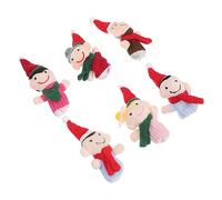HANABASS 6Pcs Wear Resistant Finger Puppets Set for Soft Plush Story Dolls for Pretend Play Educational Hand for Early Childhood Learning and Role Playing Activities Random Color