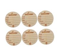 HANABASS 6pcs Wooden Plaque Newborn Monthly Signs Name Plaques Photography Props Progress Chart