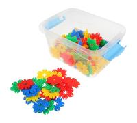 HANABASS 70pcs Snowflake Set for Interlocking Educational with Carrying Case Promotes Creativity Early Learning for Group Play and Stem Activities
