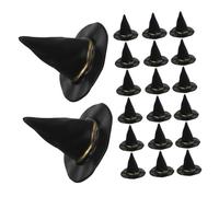 HANABASS 72pcs Miniature Witch Hats for Halloween DIY Crafts Black Plastic Craft Hats for Dollhouse Decorations Easy to Use Spooky Party Supplies with Vibrant Colors
