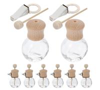 HANABASS 8pcs 10ml Car Mounted Aromatherapy Diffuser Bottles with Air Vent Clip, Glass Perfume Dispenser for Essential Oils, Car Scent Diffuser Air Freshener Accessories