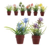 HANABASS 8pcs Miniature Dollhouse Plants Realistic Artificial Potted Flowers Tiny Bonsai Models for Mini House Garden Craft Decor Micro Greenery