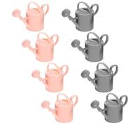 HANABASS 8Pcs Miniature Watering Can Set for Boys and Girls Cute Plastic Flower Watering Bucket Long Spout for Garden Play Dollhouse Decoration and Indoor Plants