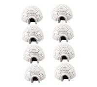 HANABASS 8pcs Plastic Ice House Model Detailed Standing Igloo Ornament for Christmas Tree Sand Table Winter Diorama Decoration