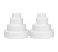 HANABASS 8pcs round Foam Cake Dummies for Decorating Practice Lightweight Portable White Cake Models for Dessert Making Practice and DIY Beginners and Families