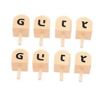HANABASS 8pcs Wood Dreidels: Wooden Hanukkah Dreidels - Fun Indoor Games for Kids - Wood Spinning Tops for Jewish Family Gatherings