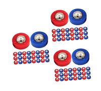 HANABASS 96 pcs Shuffleboard Pucks Mini Tabletop Curling Accessories for Adults Sliding Balls Set for Home and Enhance Skill and Game Fun with Red and Blue Rollers