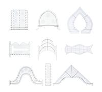 HANABASS 9pcs Acrylic Quilting Rulers Set Patchwork DIY Sewing Rulers Convenient and Functional Templates for Fabric Cutting and Craft Projects