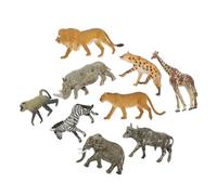 HANABASS 9pcs Animal Figurine Plastic Lifelike Simulated South African Wildlife Desktop Decor for Educational Cartoon Giraffe Lion Elephant