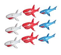 HANABASS 9Pcs Inflatable Shark Pool for Water Floating Lightweight for Beach Pool Playtime for Day Birthdays