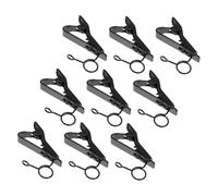 HANABASS 9pcs Metal Lavalier Microphone Clip Holder Adjustable Secure Clamp for Ties Suits Shirts Podcasting Public Speaking