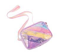 HANABASS Adjustable Shoulder Bag with Sequin Glitter Cartoon Rainbow Crossbody Purse with Star Charm Comfortable Strap for Little for School and Travel