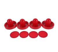 HANABASS Air Hockey Pushers and Knock Hockey Pucks Set 96Mm Red Table Pushers with 4 Small Pucks Air Equipment Replacement for Game Tables and Game Supplies