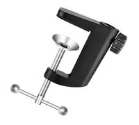 HANABASS Aluminum Alloy C-type Clamp Holder for Table Lamp and Microphone, Firmly Clips Items with Non-slip Design, Suitable for Home and Store Use, Black Metal Desk Mount Bracket Base