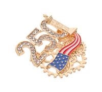 HANABASS American Flag Commemorative Brooch Lapel Pin 250th Anniversary Alloy Material Rhinestone Accents for Patriotic Celebrations and Veterans for Independence Day Parade