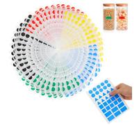 HANABASS Assorted Colour-Coded Label Stickers Square 50 Sheets Paper Material Triangle, and Rectangle Shapes for Food Containers and Boxes for Organizing and Craft Projects