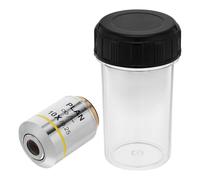 HANABASS Biological Microscope Lens Objective Lens, Copper, Silver, Secure Noncontact Use, Distortion-free Visual, for Lab Analysis