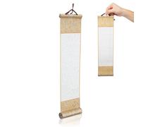 HANABASS Blank Chinese Calligraphy Scroll with Rods Xuan Paper Roll for Calligraphy Practice, Rice Paper for Writing, Wedding Vows, Invitations, Decorative Hanging Scroll for Wall