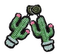 HANABASS Bohemian Cactus Earrings for Women Studded Ear Jewelry with Beads and Sequins Decoration Lightweight and Ear Studs for Party Wedding Graduation Casual Wear