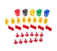 HANABASS Boys and Girls Educational Toy Road Signs Mini Traffic Cones Trash Can Ornaments Signal Plaything Teaching Tool for Pretend Play Construction Simulation at Home School