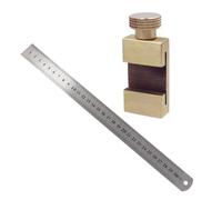 HANABASS Brass Marking Gauge Stop Ruler for Woodworking, Manual Measuring Tool with Stainless Steel and Brass Material, Convenient to Use and Easy to Fix, for Carpentry and Workshop Tasks