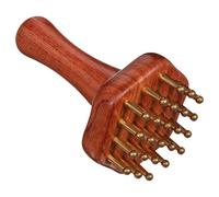 HANABASS Brass Massage Brush for Scalp and Legs Meridian-Blocking Massage Tool Manual Brass Massager for Home and Salon Use