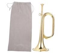 HANABASS Brass Trumpet Bugle Set with Carry Bag, Beginner Military Style Wind Instrument for School Band and Orchestra Use in Cavalry and Marching Performances