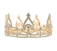 HANABASS Bridal Rhinestone Crown Tiara Headband for Women, Alloy Princess Wedding Headpiece, Shiny Round Queen Hair Accessory for Bride Party Birthday
