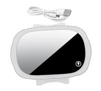 HANABASS Car Visor Vanity Mirror with LED Light Rhinestone Encrusted Makeup Mirror for Car Sun Visor Easy Installation Wide Compatibility for Vehicles