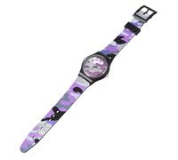 HANABASS Cartoon PVC Watch Band Lovely Wristwatch for Boys Purple Camouflage Design Birthday Gift for School Home Picnic Park Use