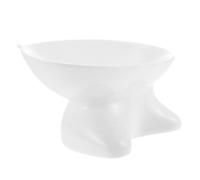 HANABASS Cat Face Food Bowl Ceramic Elevated White Cat Food Bowl for Kitten Pet Feeding Basin High Base Design for Comfortable Mealtime