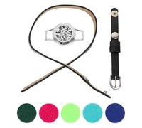 HANABASS Chic Hollow-out Stainless Steel Perfume Bracelet with PU Leather Band Aromatherapy Wrist Chain for Women Stylish Essential Oil Diffuser Jewelry