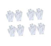 HANABASS Children's White Nylon Bath Gloves, 8Pcs Set, Five-Finger Shower Mitts for Gentle Body Scrubbing, Reusable Wash Gloves for Bath Time