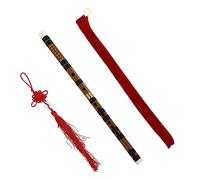 HANABASS Chinese Bamboo Flute Portable Two-piece g Key Dizi Traditional Instrument for Beginners Students Wood Finish and Random Accessories