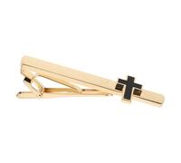 HANABASS Copper Cross Tie Clip for Men, Elegant Golden Necktie Pin with Comfortable Wear and Minimizes Abrasion, for Weddings and Celebratory Events