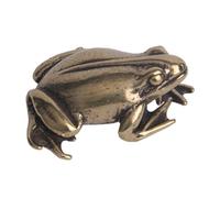 HANABASS Copper Frog Figurine Statue Lightweight and Convenient to Carry with Vivid Posture and Retro Appearance for Shelf Decor and Office Display