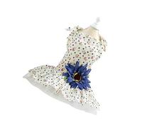 HANABASS Creative Daisy Pattern Pet Dress with Sunflower Decor for Special Occasions Comfortable Lace Costume for Weddings Birthdays and Photos Blue Flower Xl
