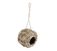 HANABASS Creative Rattan Woven Bird Nest for Outdoor Hanging Handcrafted Straw Material Natural Sphere Shape Bird Breeding and Perching House Durable Decorative Garden Nest Random Color