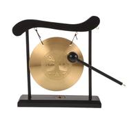 HANABASS Delicate Desktop Gong Decoration Copper with Wood Stand Good Stability Not Easy to Knock over Indoor Desktop Decor