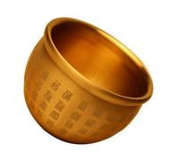 HANABASS Desktop Wealth Basin Copper Treasure Bowl 10cm Vintage Wealth Basin Creative Design Golden Bowl Office Desktop Decoration